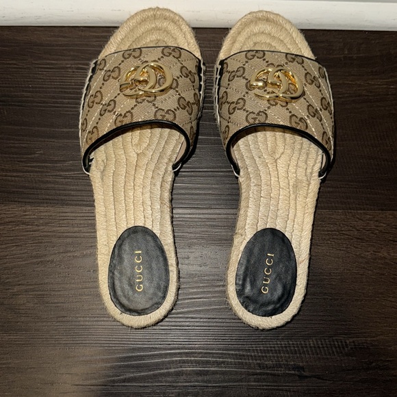 Gucci Women's GG Matelassé Canvas Espadrille Sandal - Size: 7.5 | IT 37.5 - Picture 6 of 16